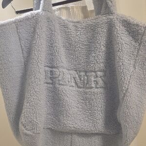 PINK Victoria's Secret Gray Sherpa Laptop Bag